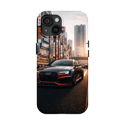 Audi RS4 Glowing Tokyo City Streets Sunset