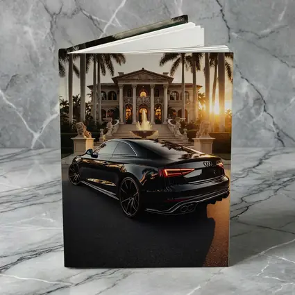 Audi RS5 Black Coupe Luxury Mansion Sunset