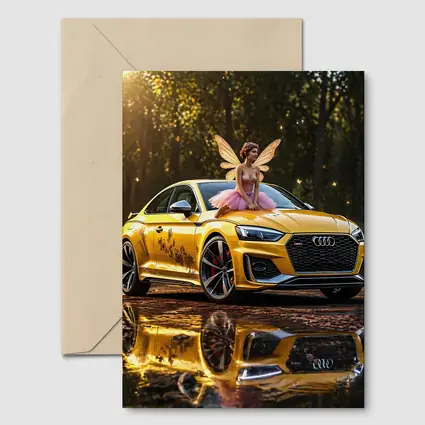 Audi RS5 Yellow Fairy Forest Setting