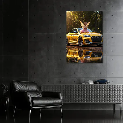 Audi RS5 Yellow Fairy Forest Setting