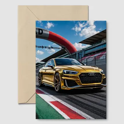 Audi RS5 Gold on Race Track
