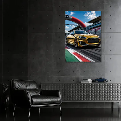 Audi RS5 Gold on Race Track