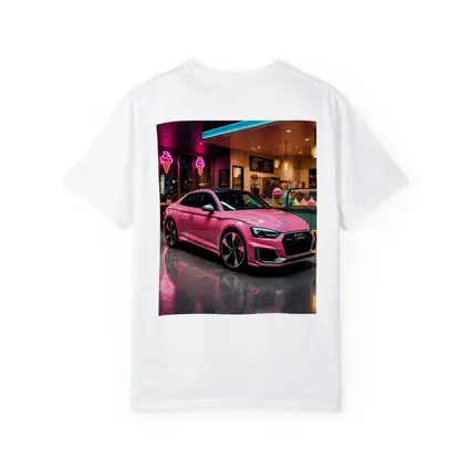 Pink Audi RS5 Inside Neon Ice Cream Shop