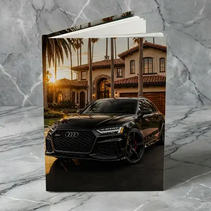 Audi RS6 Black Sunset Mansion Driveway