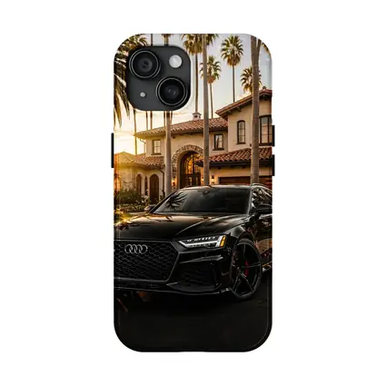 Audi RS6 Black Sunset Mansion Driveway