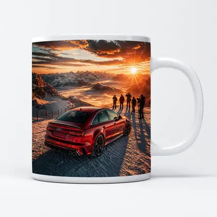 Audi RS6 Red Mountain Sunset Snow