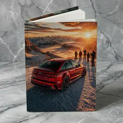 Audi RS6 Red Mountain Sunset Snow