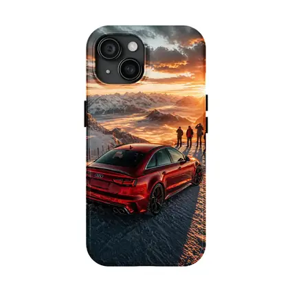 Audi RS6 Red Mountain Sunset Snow