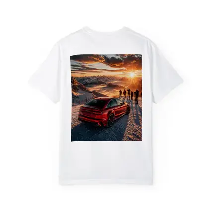 Audi RS6 Red Mountain Sunset Snow