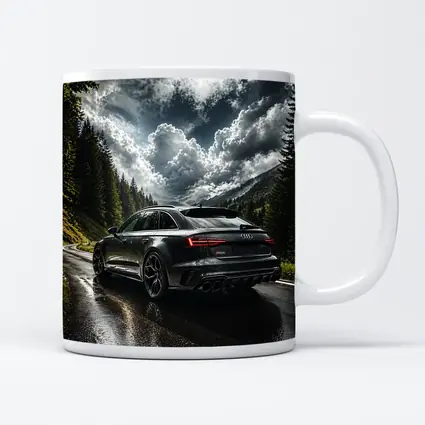 Audi RS6 Wet Mountain Road Dark Skies