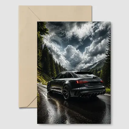 Audi RS6 Wet Mountain Road Dark Skies
