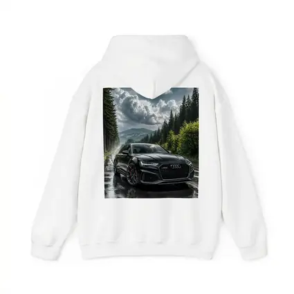 Audi RS6 Black on Rainy Forest Road