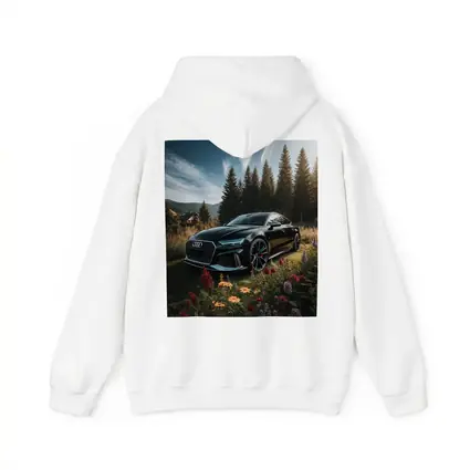 Audi RS7 Black Sedan Forest Meadow Setting