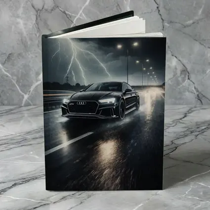 Audi RS7 Black Racing Through Stormy Night