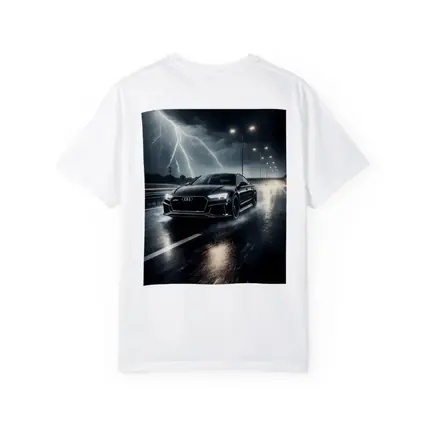 Audi RS7 Black Racing Through Stormy Night