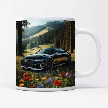Audi RS7 Black Parked Wildflower Mountain Meadow