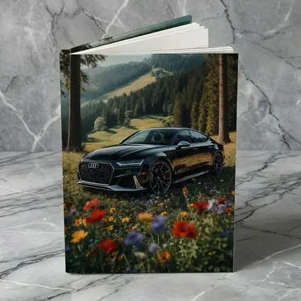 Audi RS7 Black Parked Wildflower Mountain Meadow