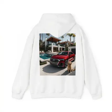 Audi Q8 Red SUV Luxury Villa Setting