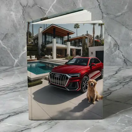 Audi Q8 Red SUV Luxury Villa Setting