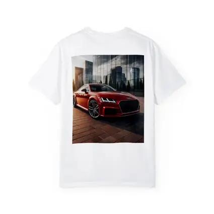 Audi TT Red Coupe City Glass Buildings