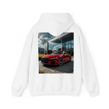 Audi TT Red Coupe Modern Building Background