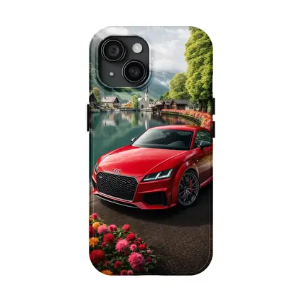 Audi TT RS Red Alpine Village Lake