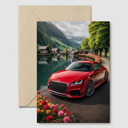 Audi TT RS Red Alpine Village Lake