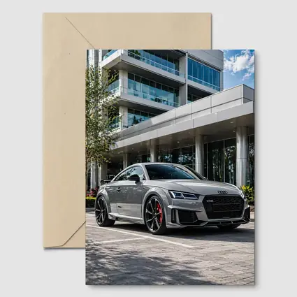 Audi TT RS Grey Urban Building Setting