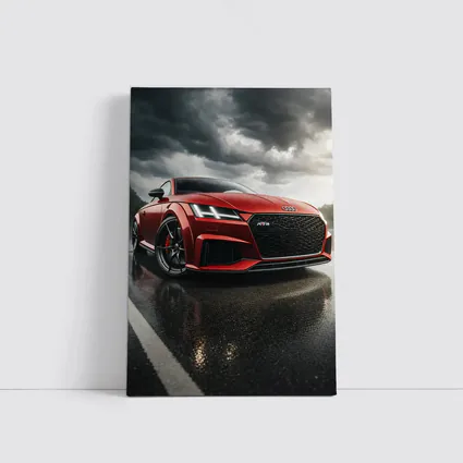Audi TT RS Red Car Stormy Skies