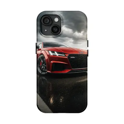 Audi TT RS Red Car Stormy Skies