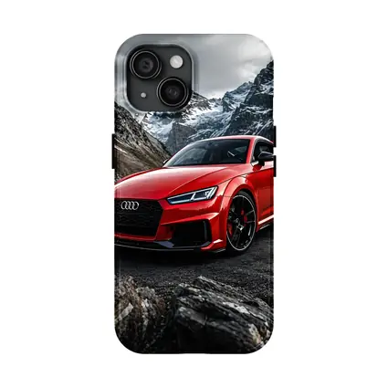Audi TT RS Red Mountain Rocky Backdrop