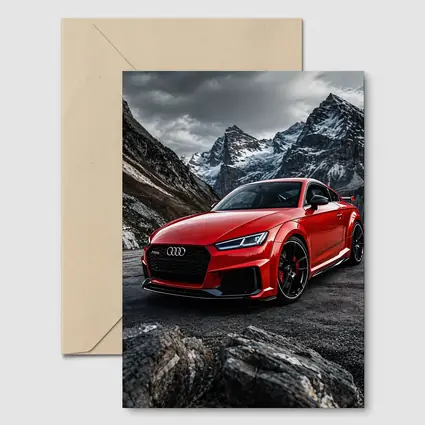 Audi TT RS Red Mountain Rocky Backdrop