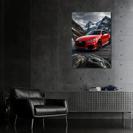 Audi TT RS Red Mountain Rocky Backdrop
