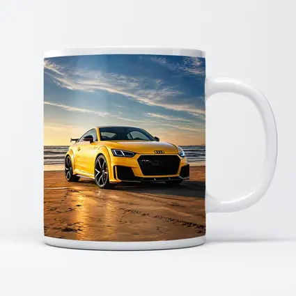 Audi TT RS Yellow On Beach Shore
