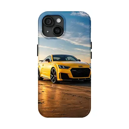 Audi TT RS Yellow On Beach Shore