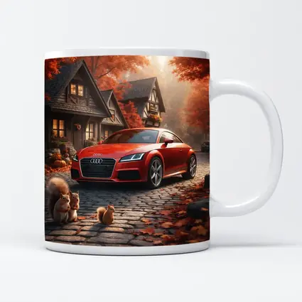 Audi TT Red Sports Car Autumn Cottage