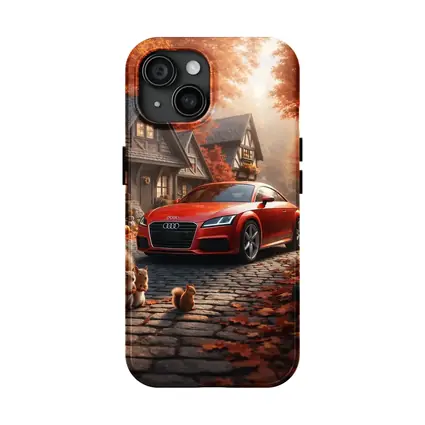 Audi TT Red Sports Car Autumn Cottage