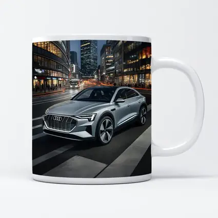 Audi E-Tron Silver SUV City Night