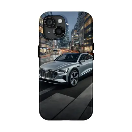 Audi E-Tron Silver SUV City Night