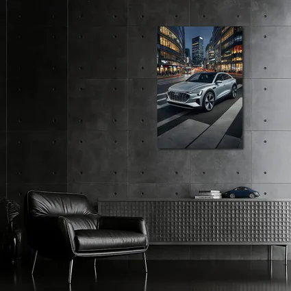 Audi E-Tron Silver SUV City Night