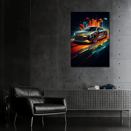 Audi E-Tron GT Abstract Neon Art