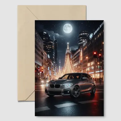 BMW 1 Series Night City Street Scene