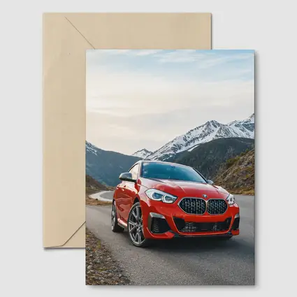BMW 2 Series Red Alpine Mountain Road