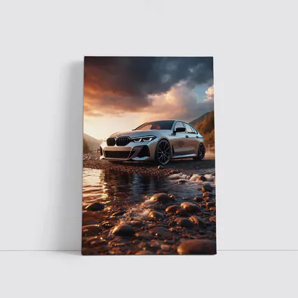 BMW 3 Series Parked by Rocky River