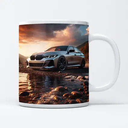 BMW 3 Series Parked by Rocky River