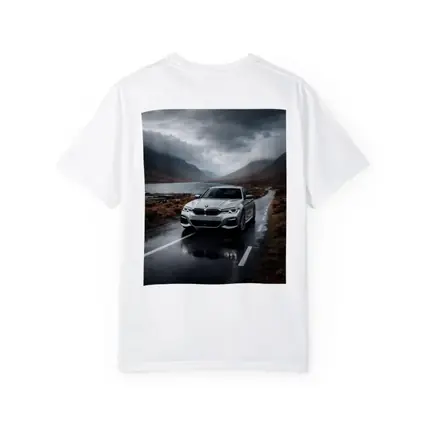 BMW 3 Series on Rainy Mountain Road