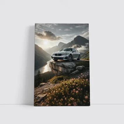 BMW 3 Series Silver Sedan Mountain Overlook