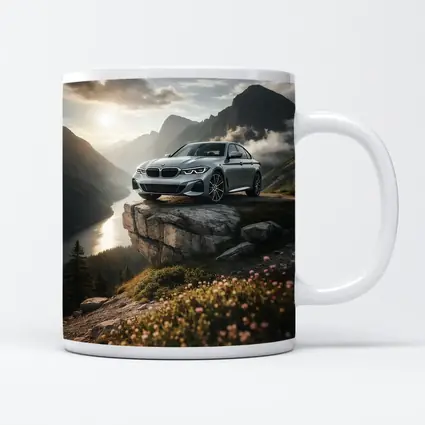BMW 3 Series Silver Sedan Mountain Overlook
