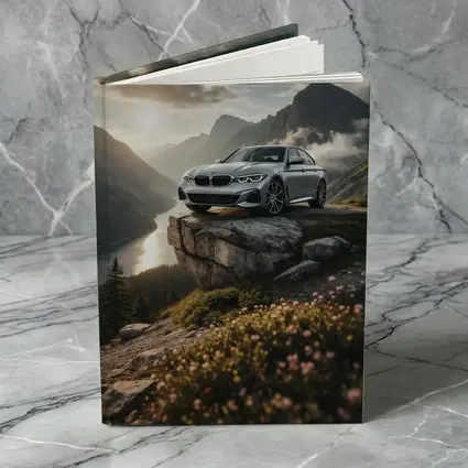 BMW 3 Series Silver Sedan Mountain Overlook