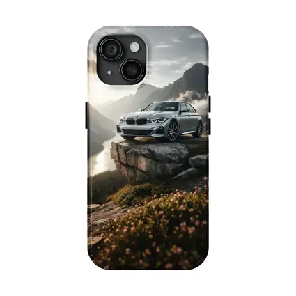 BMW 3 Series Silver Sedan Mountain Overlook